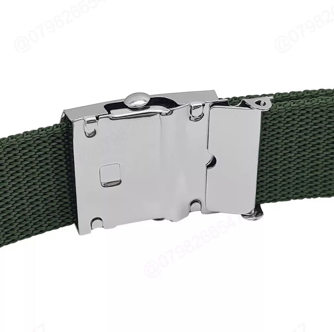 COMBO DÂY LƯNG DÙ XANH ĐEN MẶT TRẮNG TRƠN