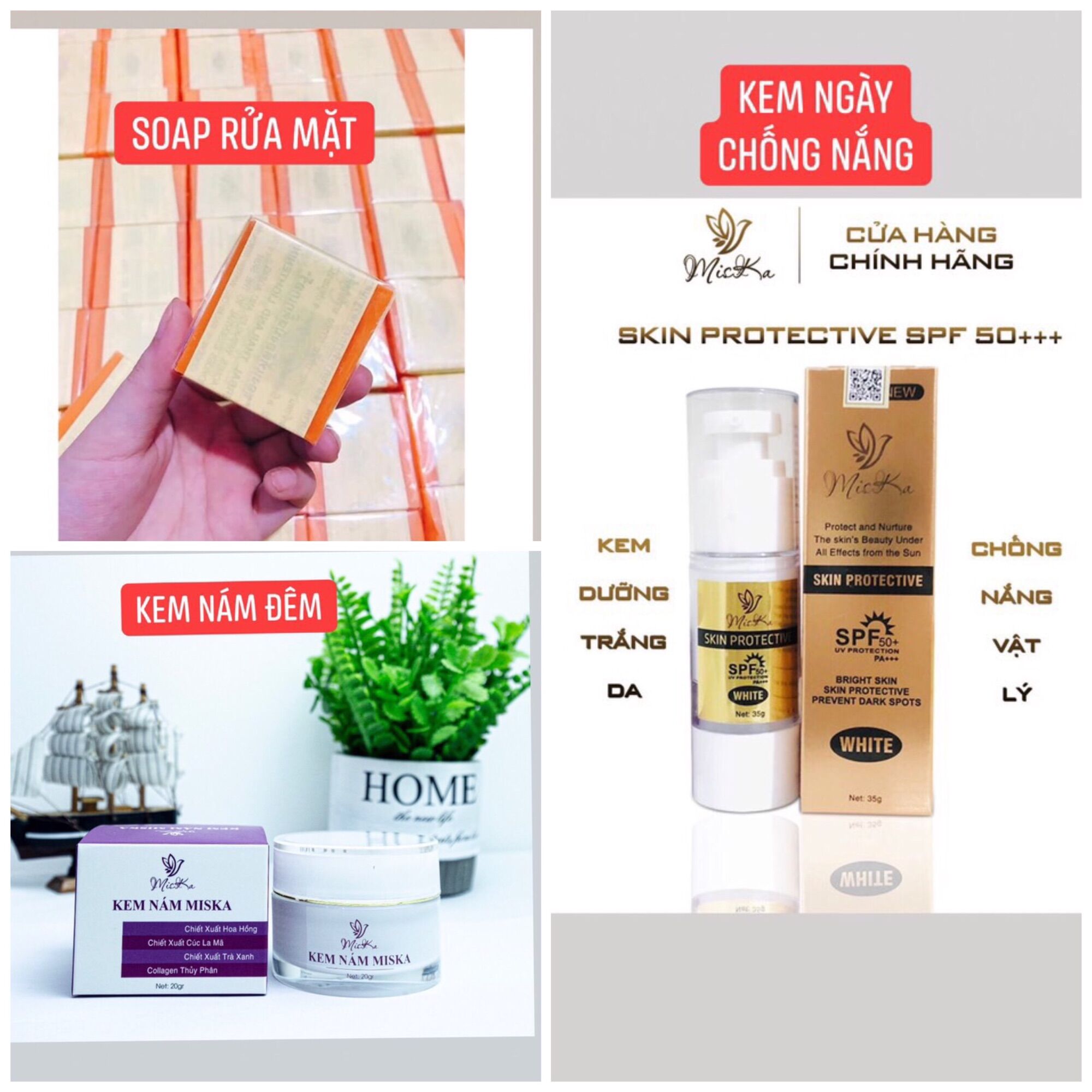 Combo Dưỡng Trắng Da Trị Thâm Nám Miska Skin