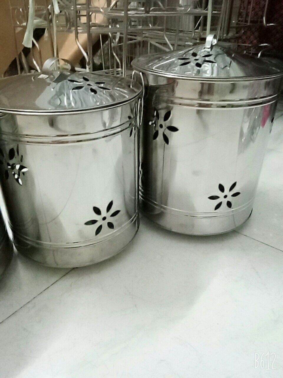[HCM]Thùng đốt giấy inox tròn 23cm