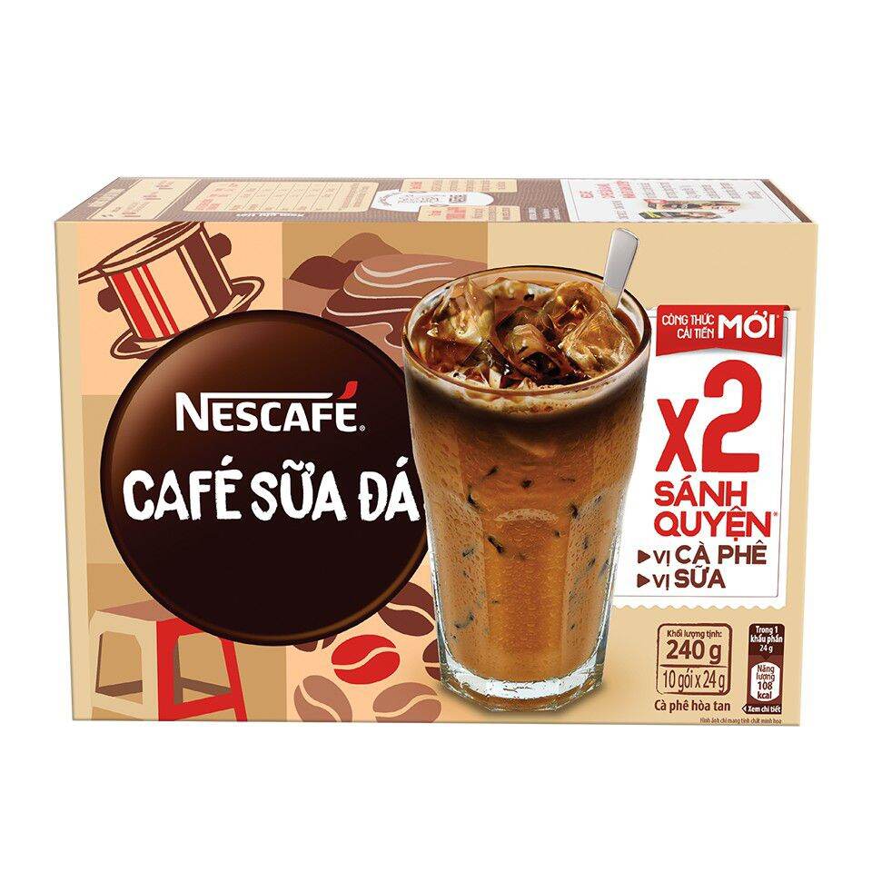Cà phê Nescafe NESTLE Sữa Đá 3 in 1 công thức mới x2 sánh quyện ...