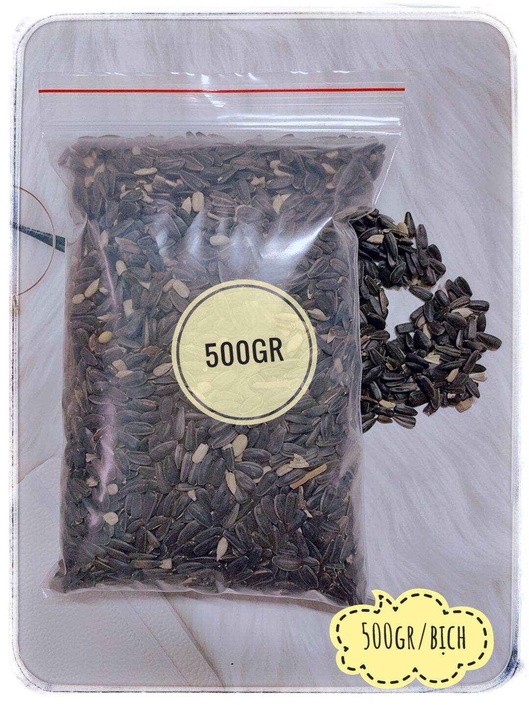 Hướng dương đen nhập khẩu- Thức ăn cho hamster, vẹt, chim, nhím...(500gr)