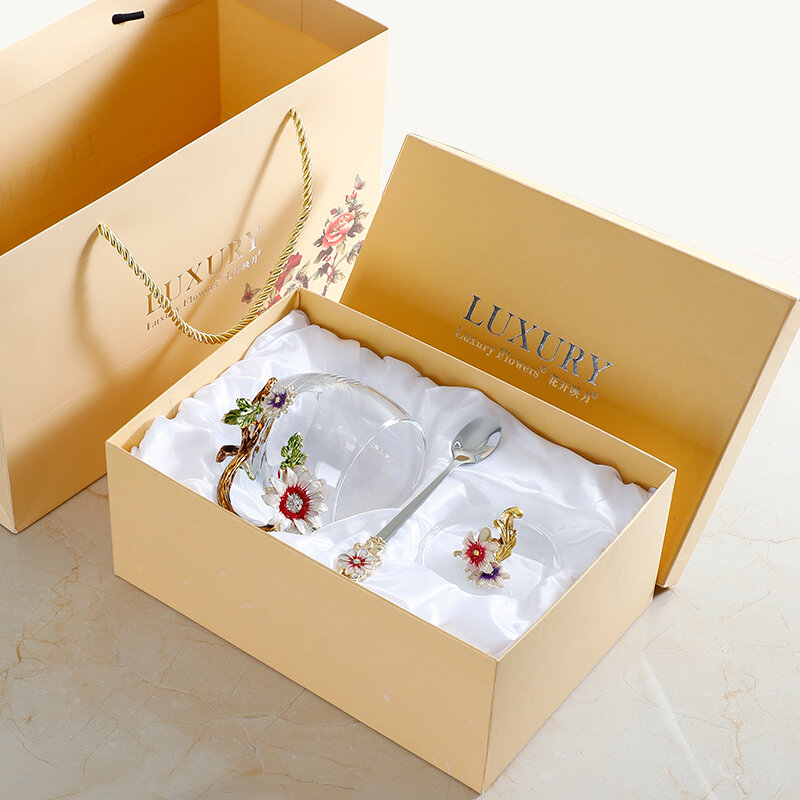 Enamel Colored Glass Cup For Women As High-Quality Gift - 8