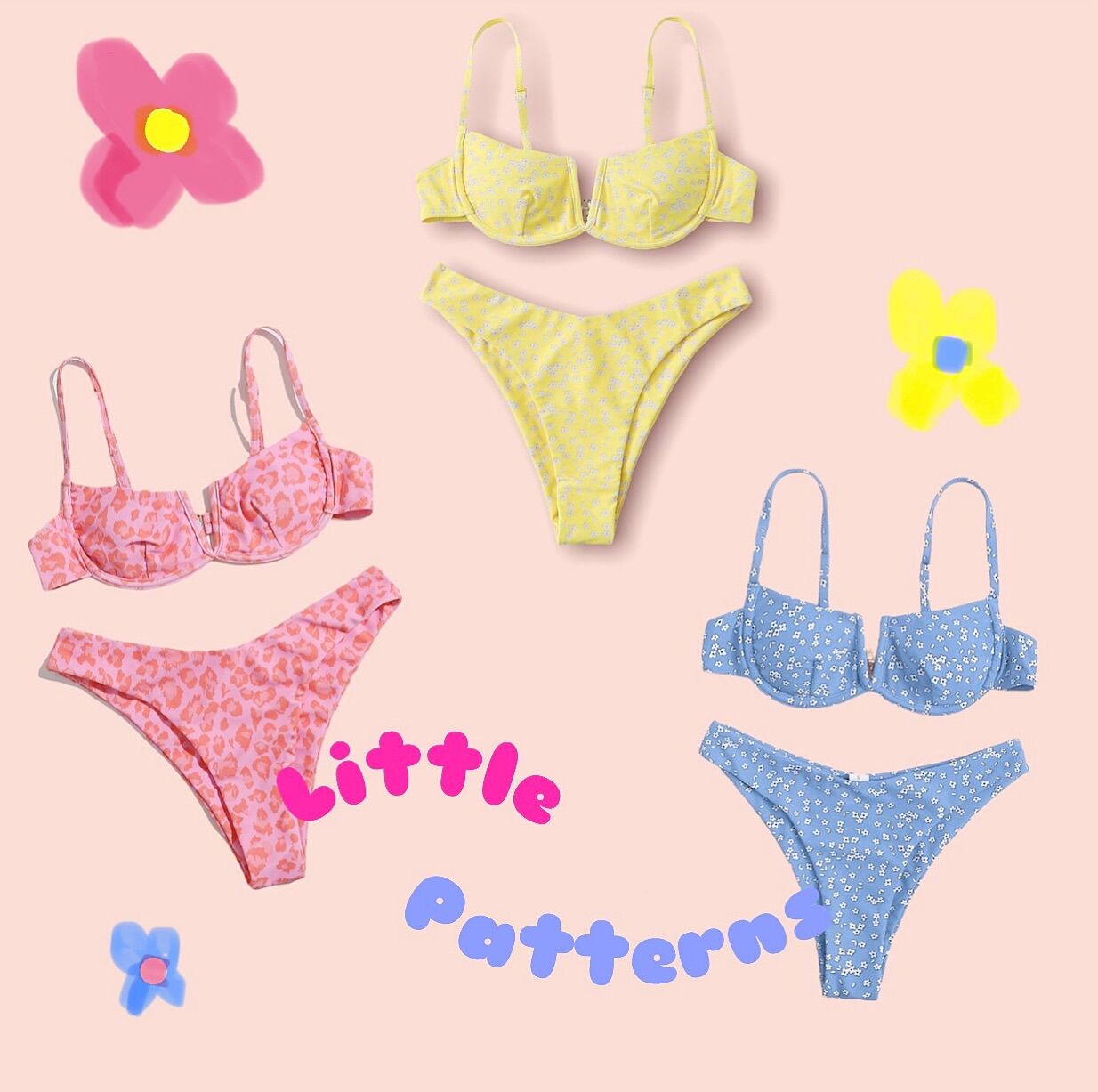 Bikini 2 mảnh hoạ tiết nhí có gọng