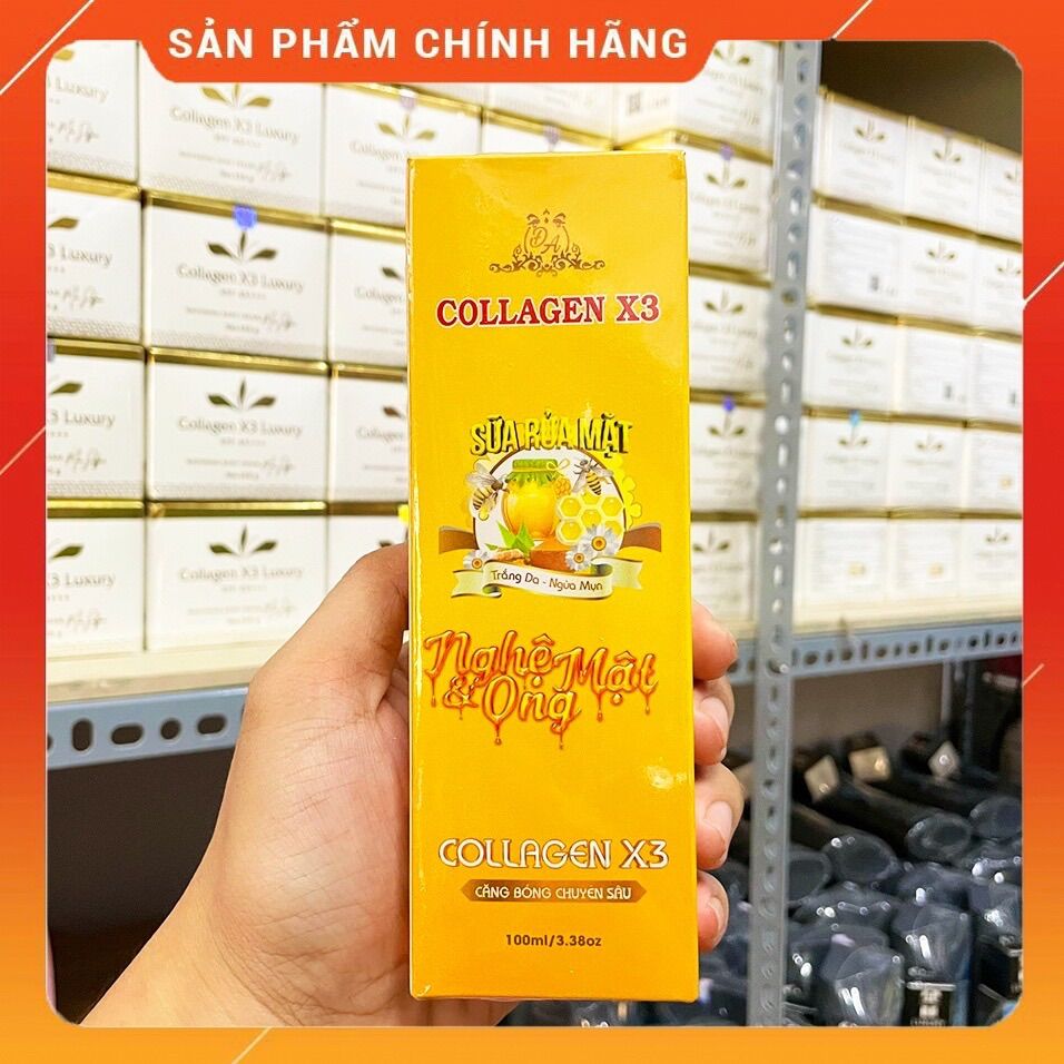 Sữa rửa mặt nghệ mật ong Collagen X3 Mỹ phẩm Đông Anh