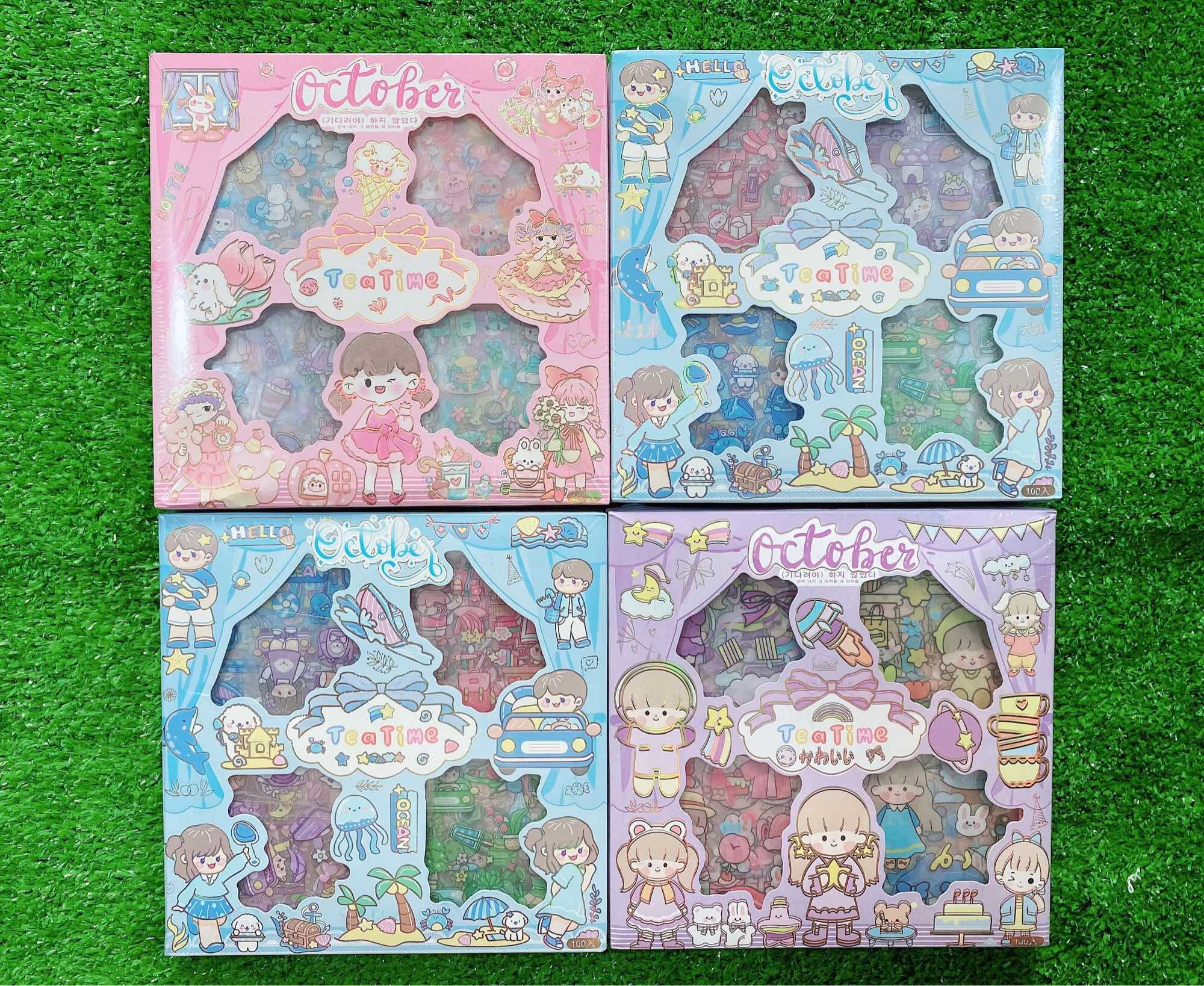 Hộp 100 tấm sticker siêu dễ thương