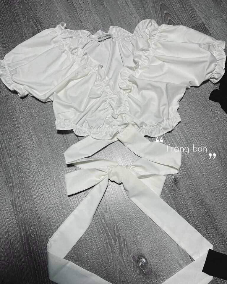 50-90kg Bigsize ÁO CROPTOP CỘT NƠ EO