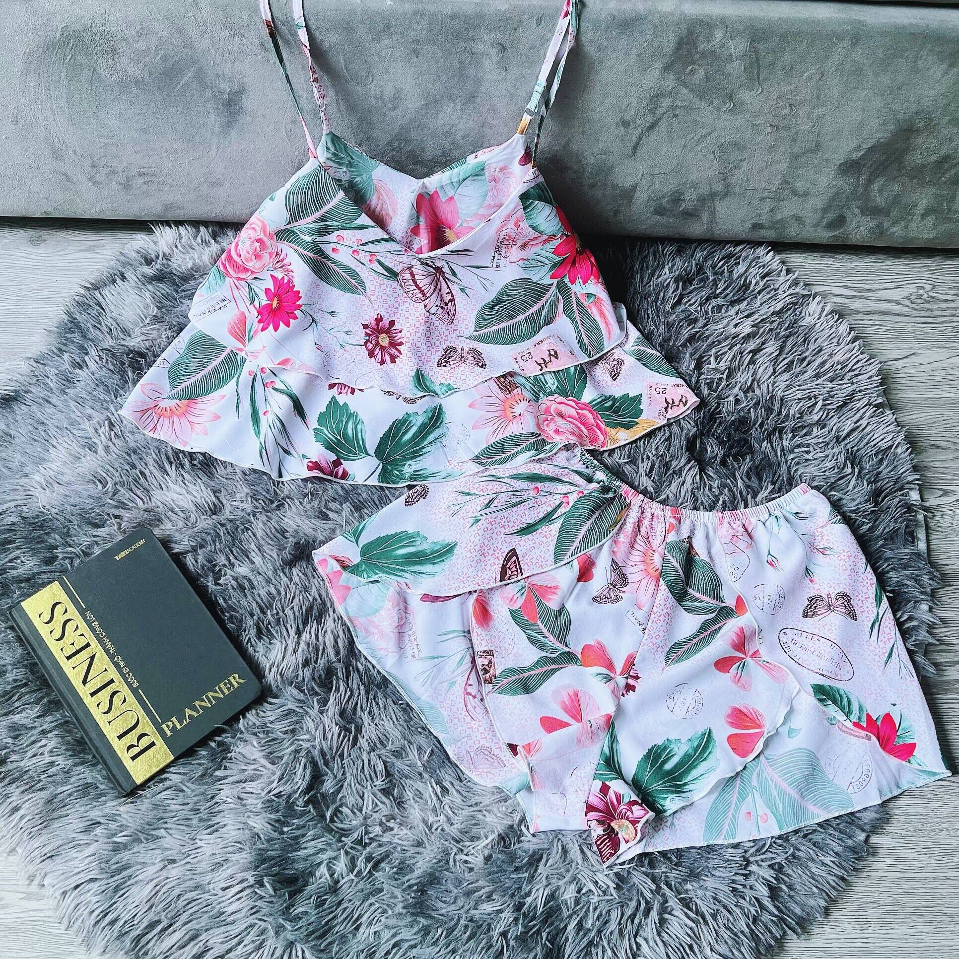 Đồ Bộ Nữ,Đồ Mặc Nhà, Đồ Bộ 2 Dây Lụa Satin Free Ship Big Size