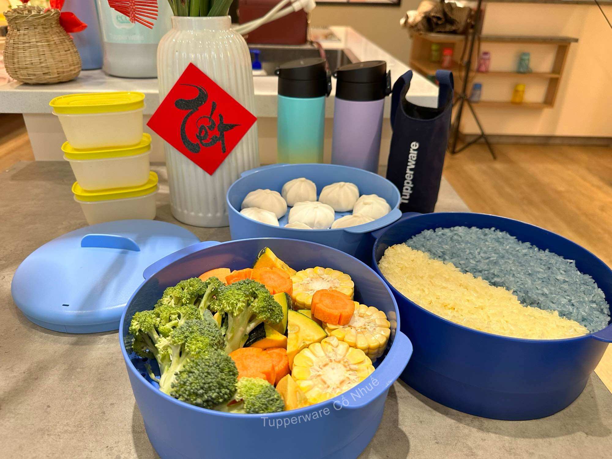 Xửng hấp 3 tầng Tupperware