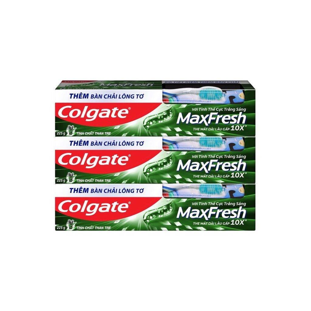 kem đánh răng Colgate maxfresh than tre (3cây x 225g)