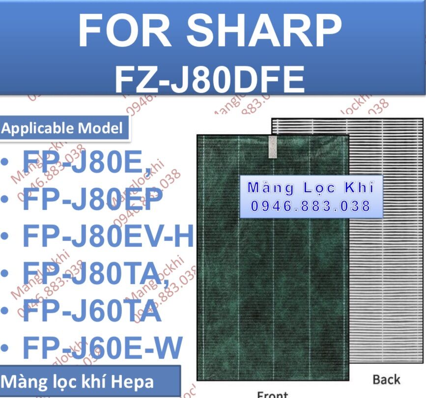 Màng lọc HEPA Shap FZ-J80H(FP-J60E-W và FP-J80EV-H