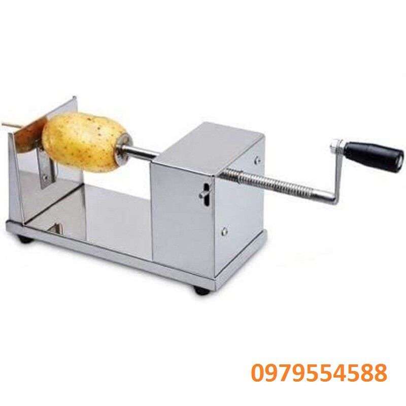 Máy cắt khoai tây lốc xoáy inox + 2 lưỡi dao