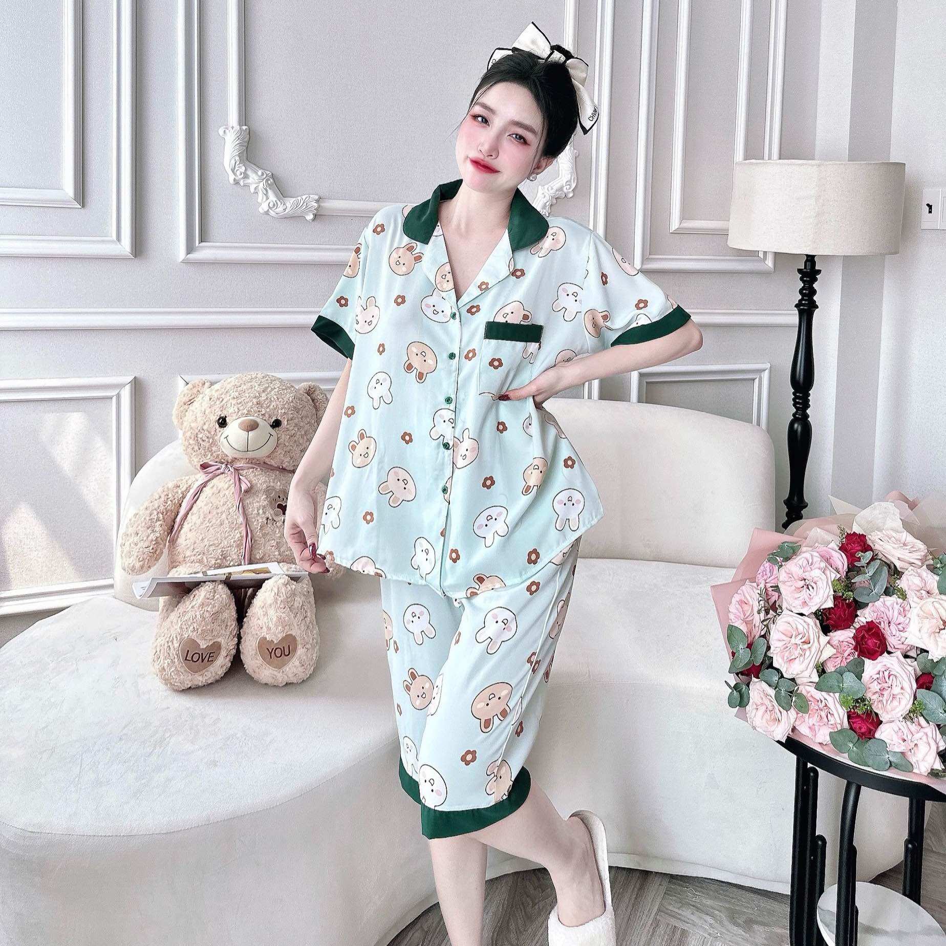 (Bigsize 45-110kg) Đồ bộ Lụa Mango Cao Cấp - Hàng chuẩn size