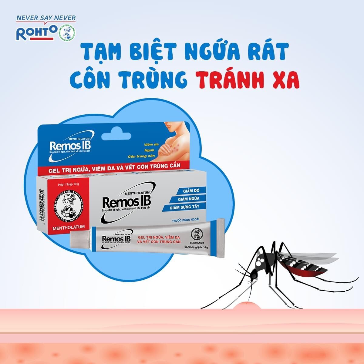 Remos ib bôi vết côn trùng cắn bôi ngứa viêm da muỗi cắn