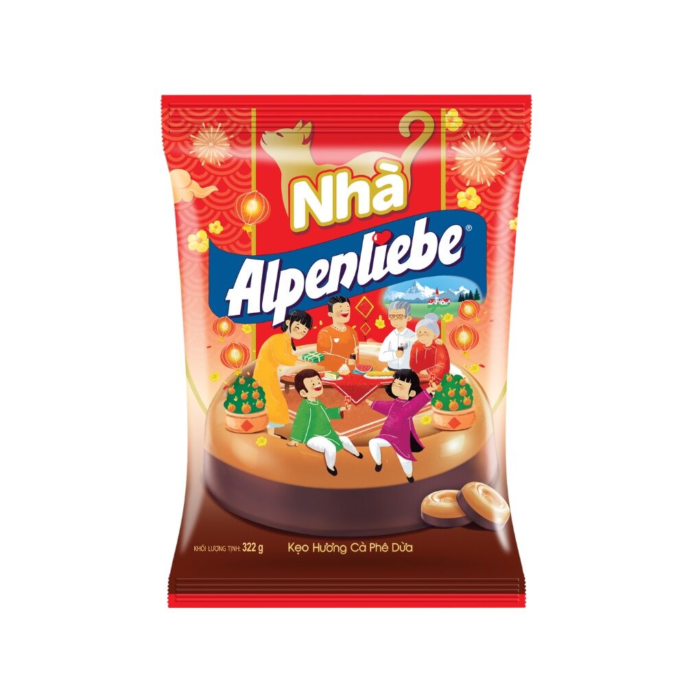 (Sản phẩm Tết 2023) Kẹo Alpenliebe Hương Cà phê Dừa (Gói 92 viên - 322g)