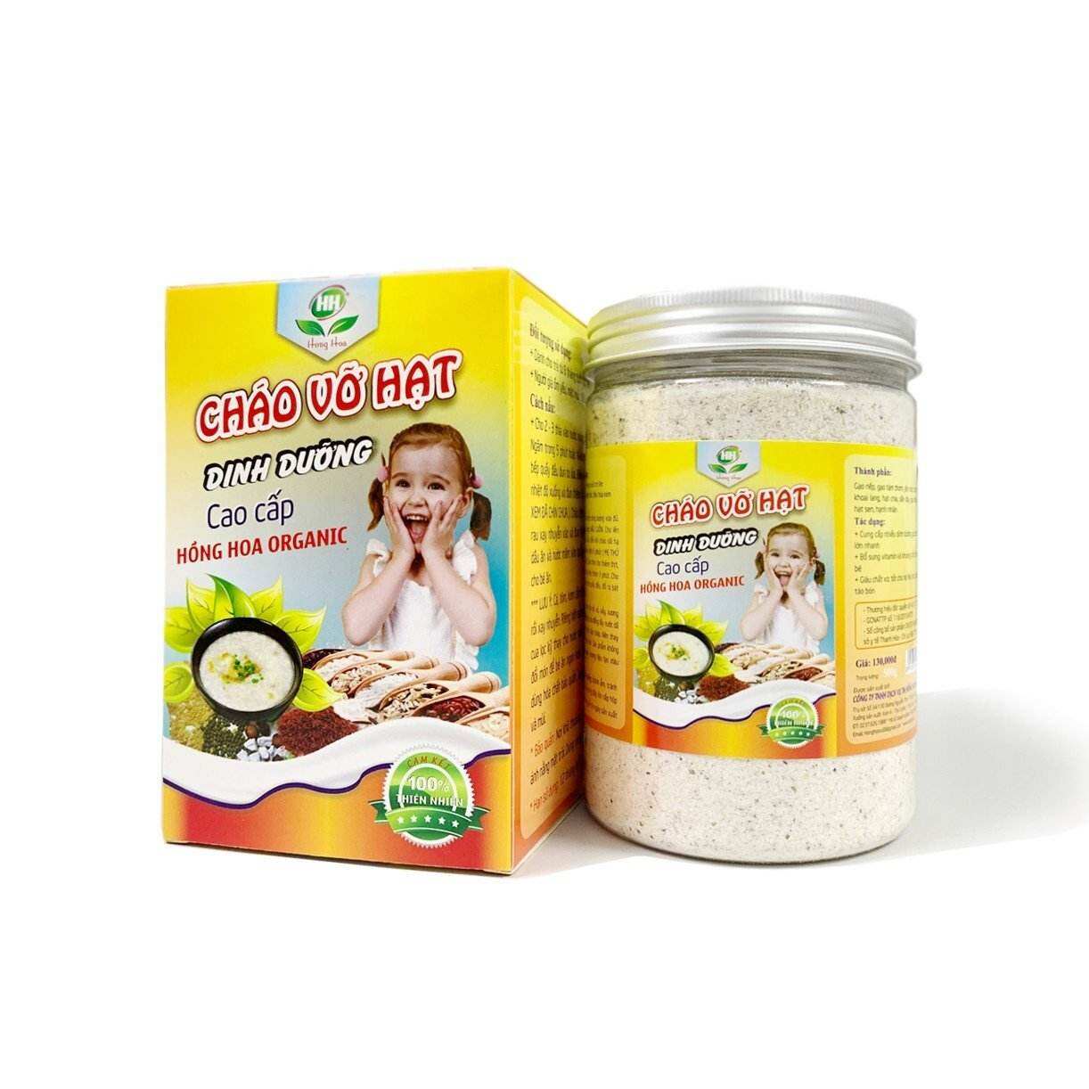 CHÁO VỠ HẠT DINH DƯỠNG CAO CẤP HỒNG HOA OGANIC