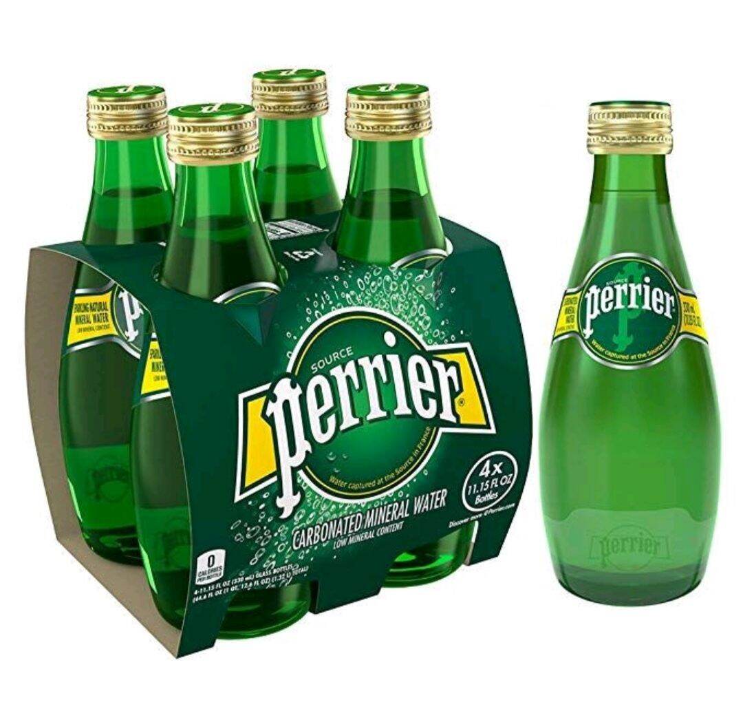 Nước khoáng thiên nhiên chai thủy tinh có ga hiệu Perrier 330ml