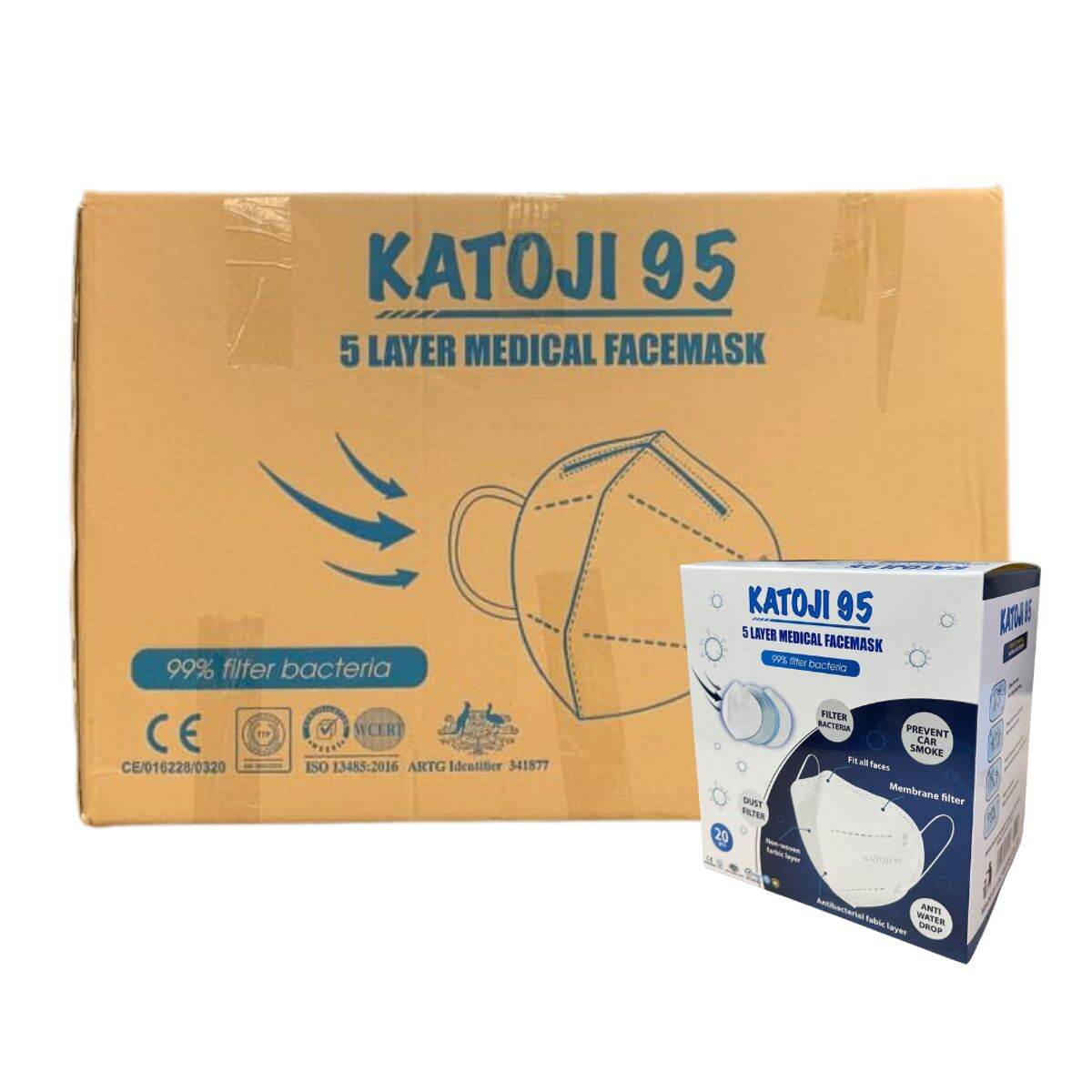 KHẨU TRANG Y TẾ 5 LỚP KATOJI 95 (HỘP 20 CÁI)