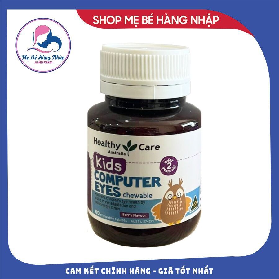 Kẹo bổ mắt cho bé [Úc] Healthy Care Kids Computer Eyes 60 viên vị Berry [Chính hãng]