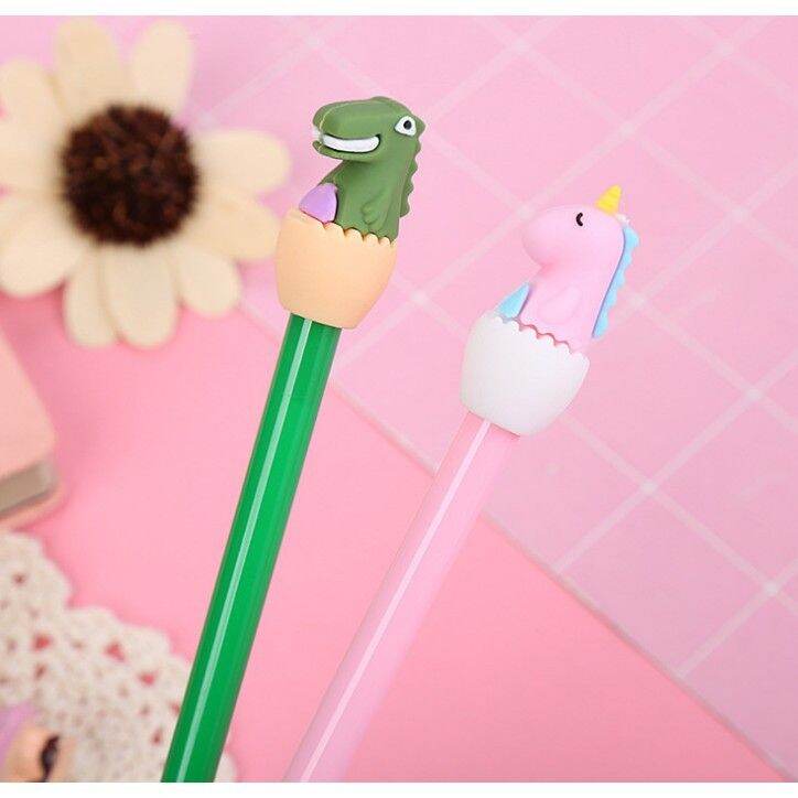 Bút mực gel hình bé Unicorn và bé khủng long mập