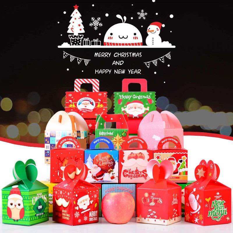 Sét 5 Hộp đựng quà Noel, Hộp đựng kẹo noel cho học sinh nhân dịp giáng sinh