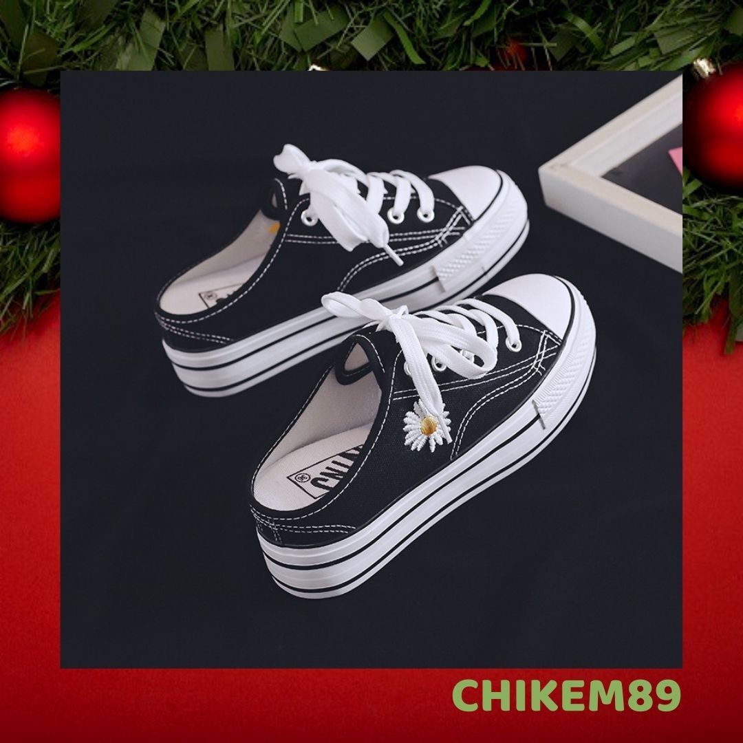 Giày sục thể thao bata hoa cúc☘FREESHIP☘️độn đế tăng chiều cao
