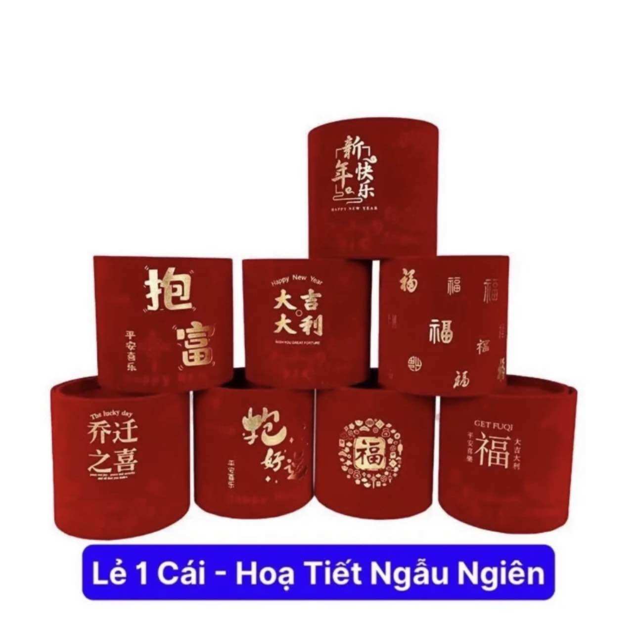 Hộp nhung cắm hoa tết màu đỏ, chậu nhung cắm hoa, trụ cắm hoa nhung ngày tết cute cat