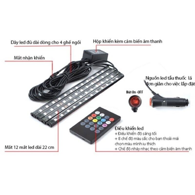 Đèn Led gầm ghế ô tô