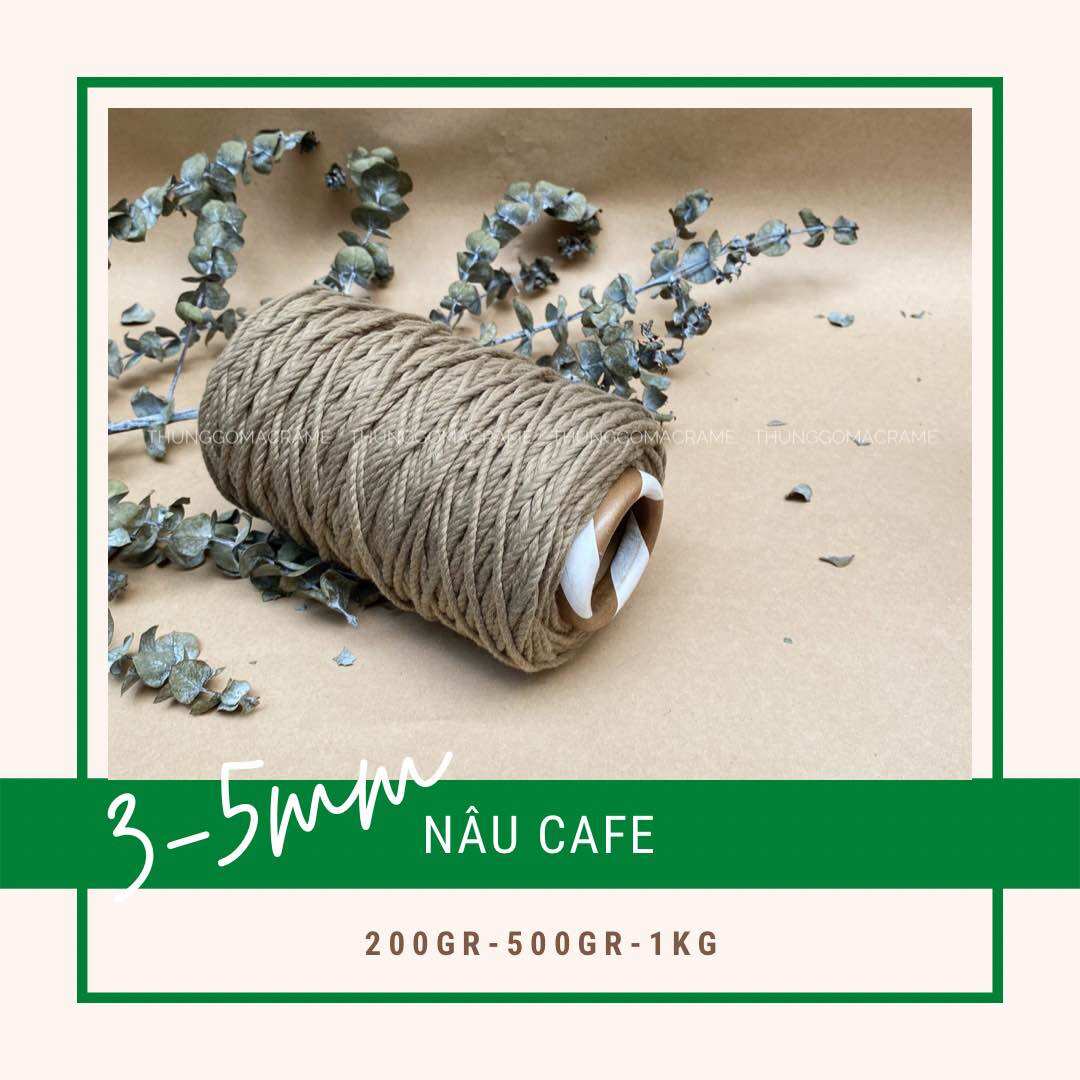 Dây Thừng Macrame Màu Nâu Cafe 3mm