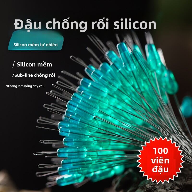 Đồ Câu Cá Bằng Silicon Trong Suốt Màu Xanh Lá Cây 100 Hạt Chống Xoắn Cho Đồ Câu Cá Ngoài Trời Và Cắm Trại
