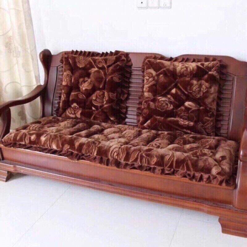 bộ thảm trải lót ghế gỗ