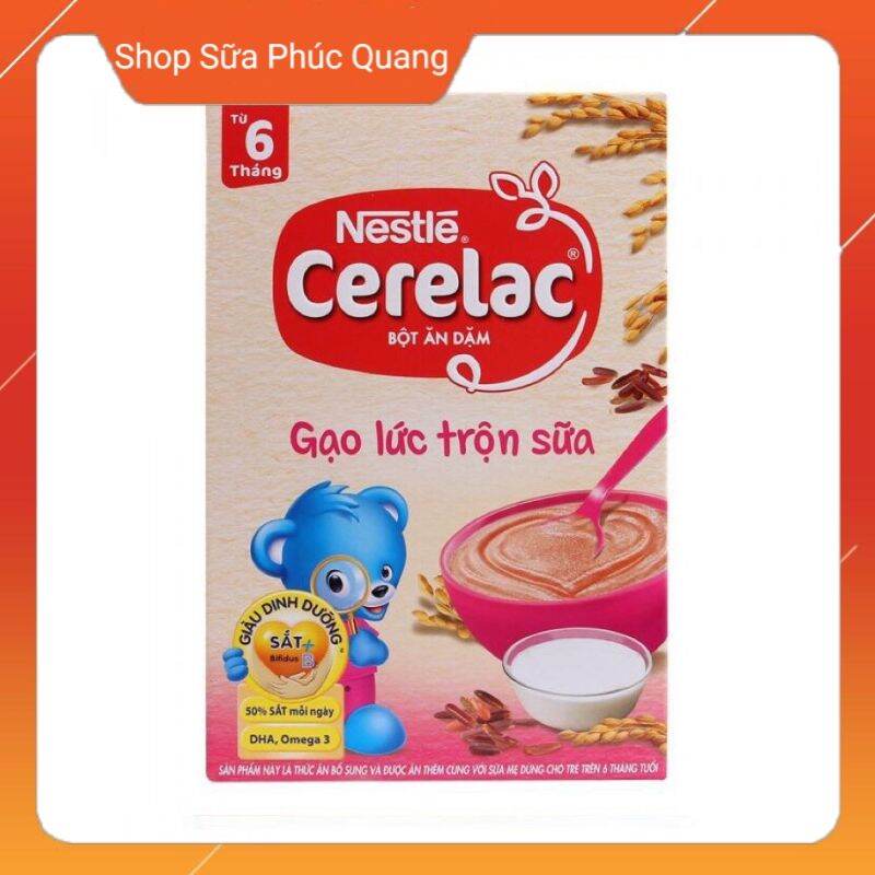 Bột ăn dặm Cerelac Nestle vị Gạo lức trộn sữa cho bé từ 6 tháng tuổi 200g
