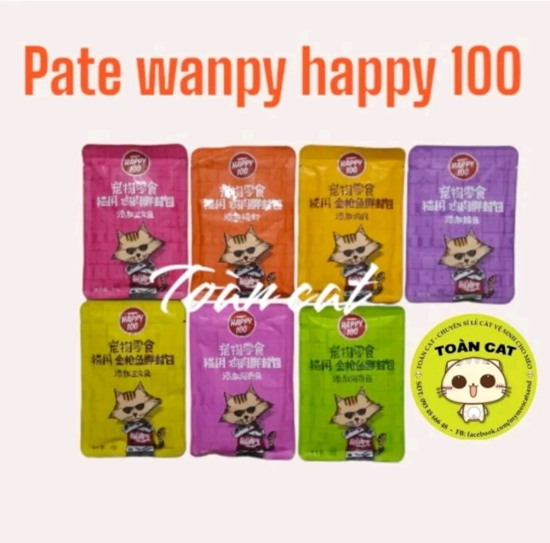 Combo 5 gói pate Happy 100- Pate cho mèo