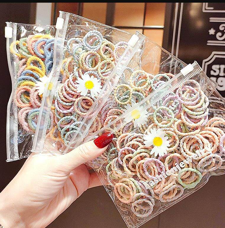 Sét 100 chun buộc tóc cho bé yêu ( giao ngẫu nhiên )