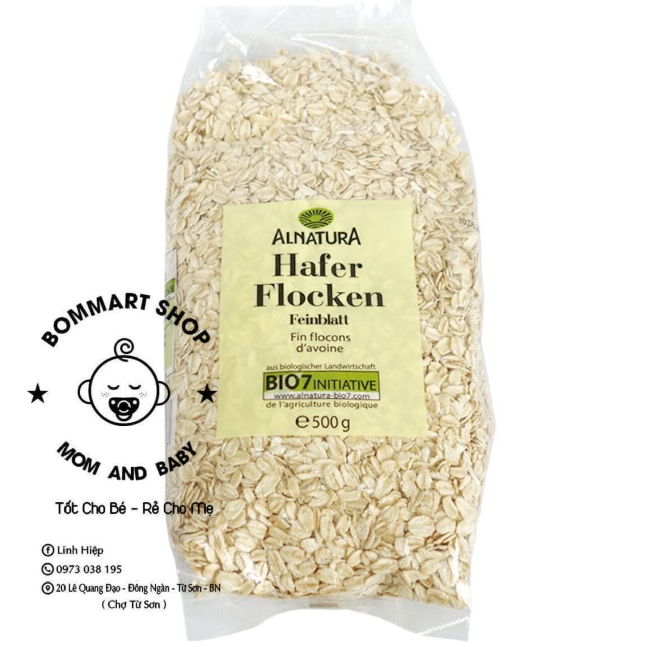 Yến mạch đức hafer flocken túi 500g