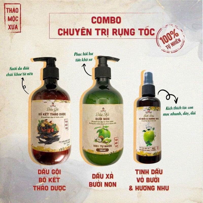 COMBO GỘI XÃ XỊT DƯỠNG TÓC 3 IN 1