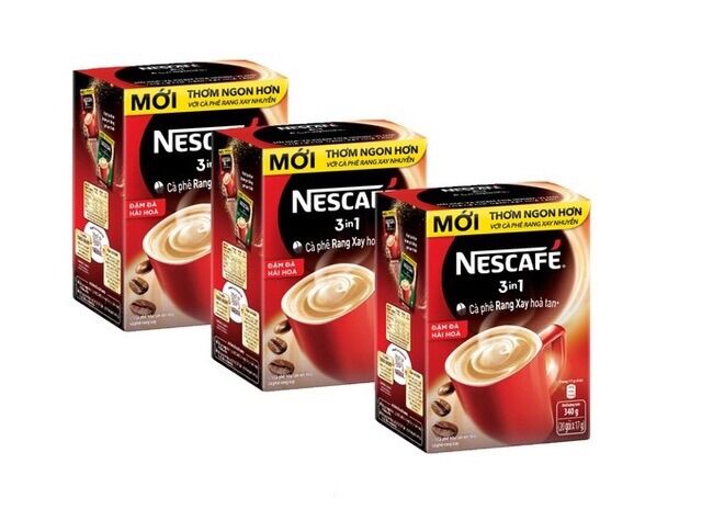 Nescafe 3 in 1 Đậm đà hài hòa Đỏ (hộp 20 gói)