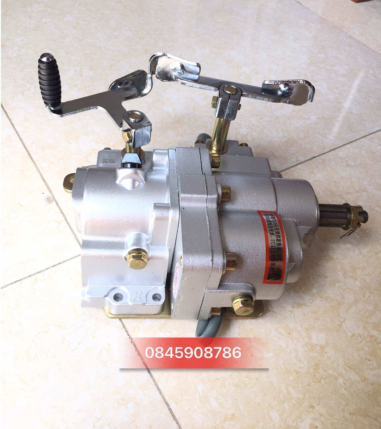 Hộp số tiến lùi 2 tầng, số de đảo chiều kết hợp số phụ cho xe ba gác