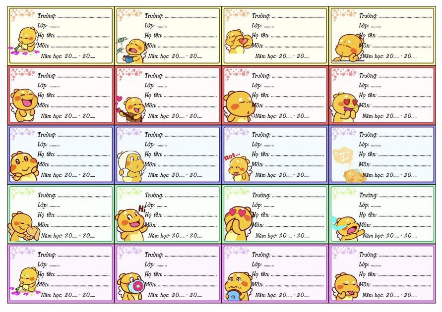 Nhãn vở khủng long vàng 40 nhãn/ nhãn dán qoobee khủng long vàng