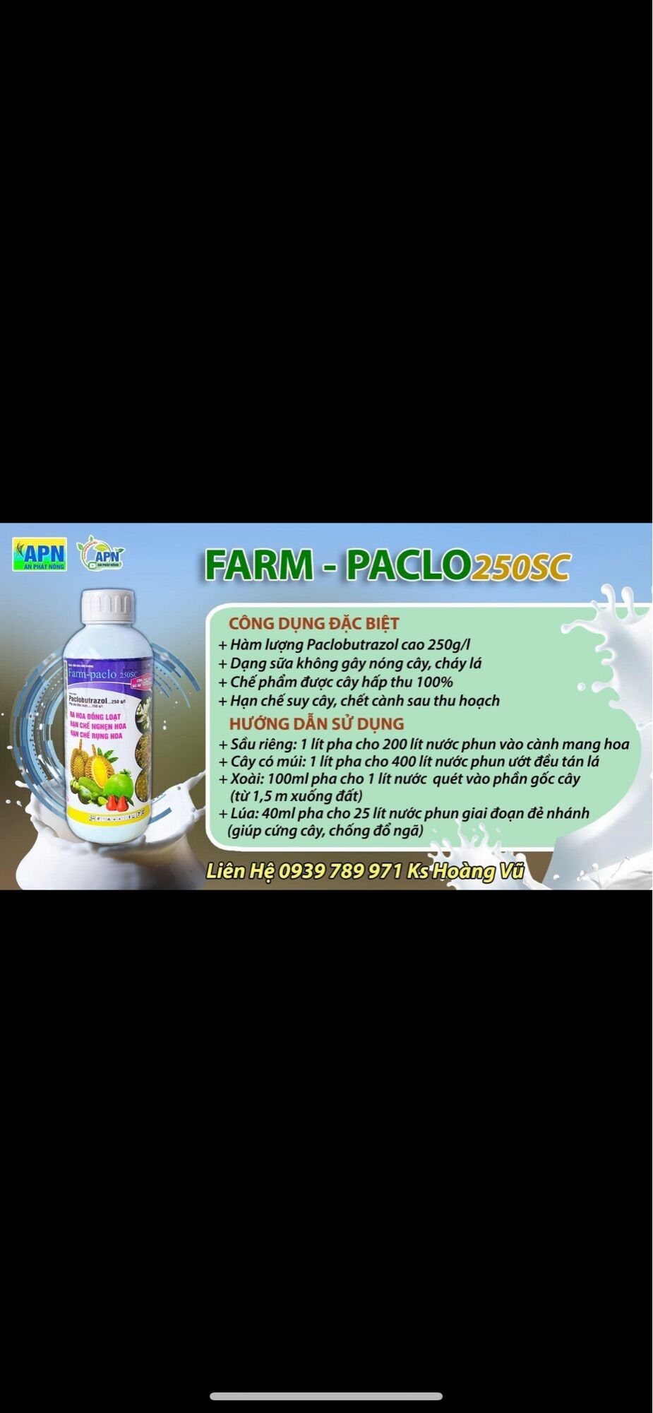 Farm paclo chai 1 lit của An phát nông