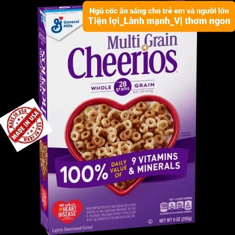 Ngũ Cốc Ăn Sáng Cho Trẻ Em Với Sữa Multi Grain Cheerios Cereal 340g Mỹ