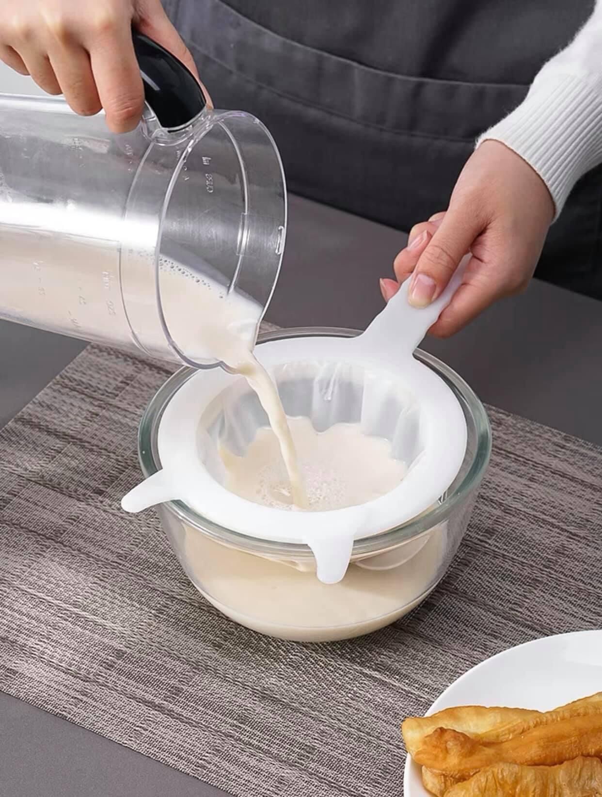 Rây Lọc Nhà Bếp Bằng Nhựa Có Tay Cầm Tiện Lợi, rây lọc sữa đậu nành, lọc sữa chua, lọc nấm kefir