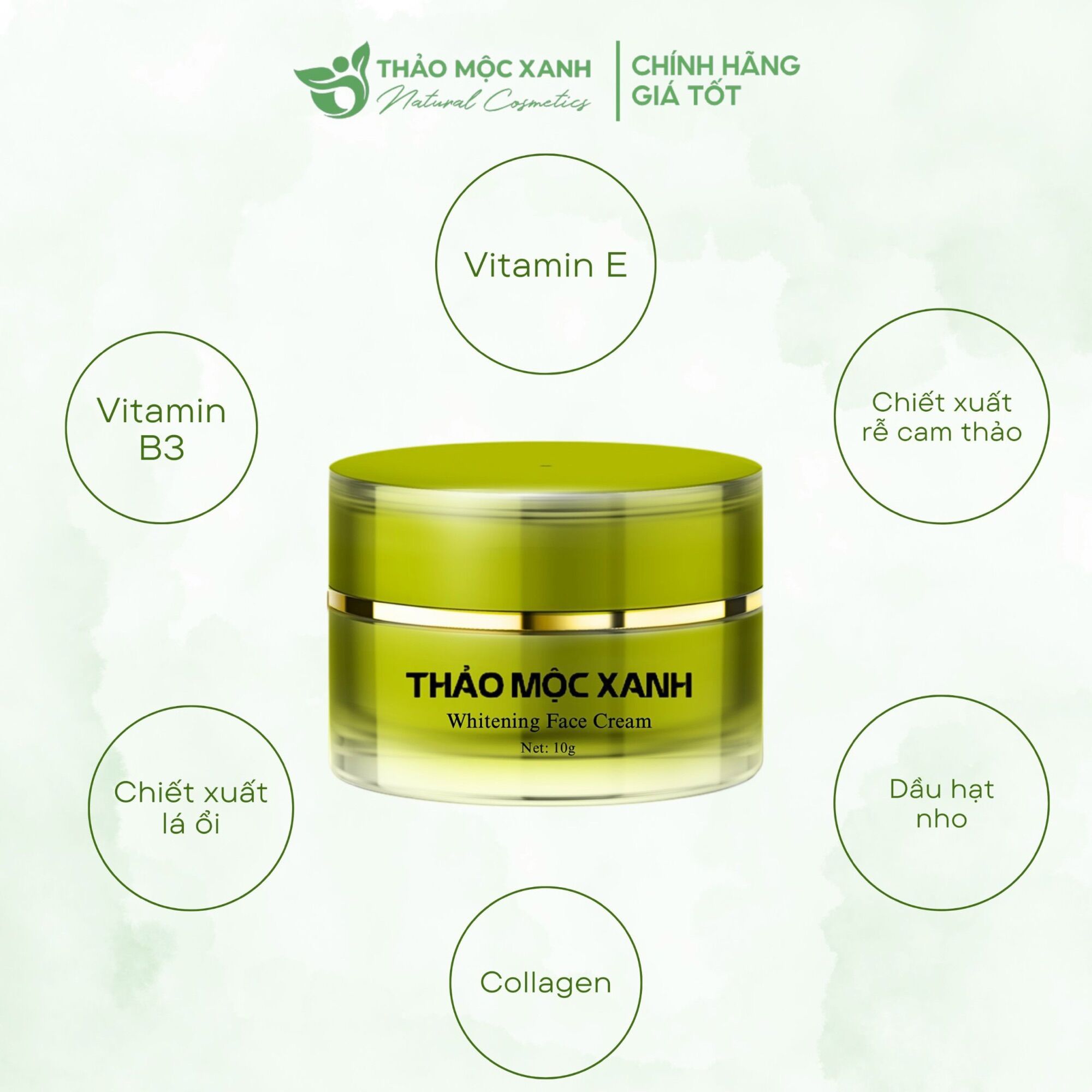 [ 2 lọ] Kem Face Thảo Mộc Xanh 10g