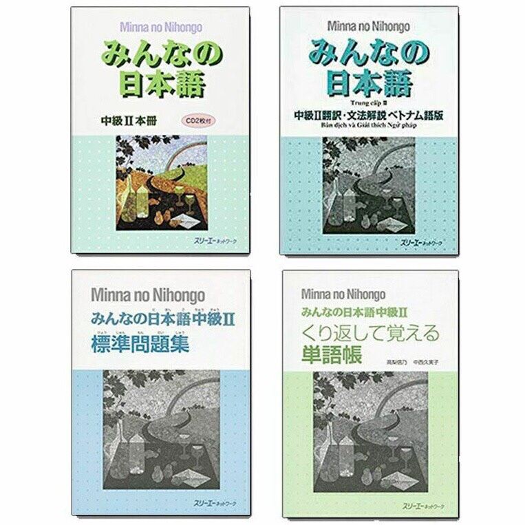 Sách - Trọn bộ 4 cuốn Minna No Nihongo Trung Cấp 2
