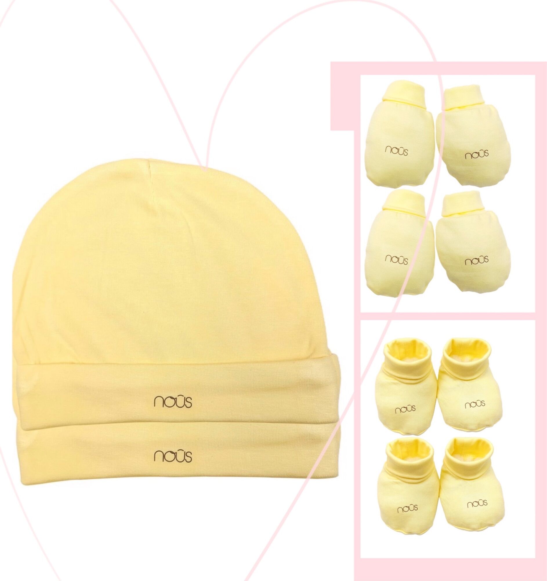 Nous newborn Set Bao tay - Bao chân- Nón sơ sinh