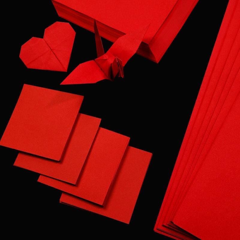 Giấy Xếp origami Hình Vuông Màu Đỏ Thủ Công loại > A4 đỏ 100 tờ