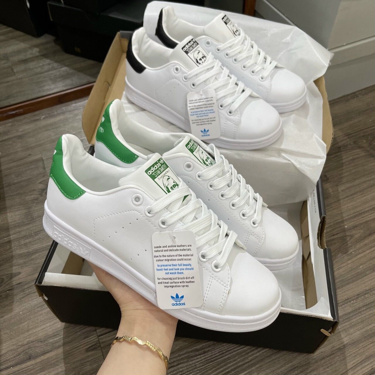 Giầy stan smith xanh đen hàng cao cấp fullbox