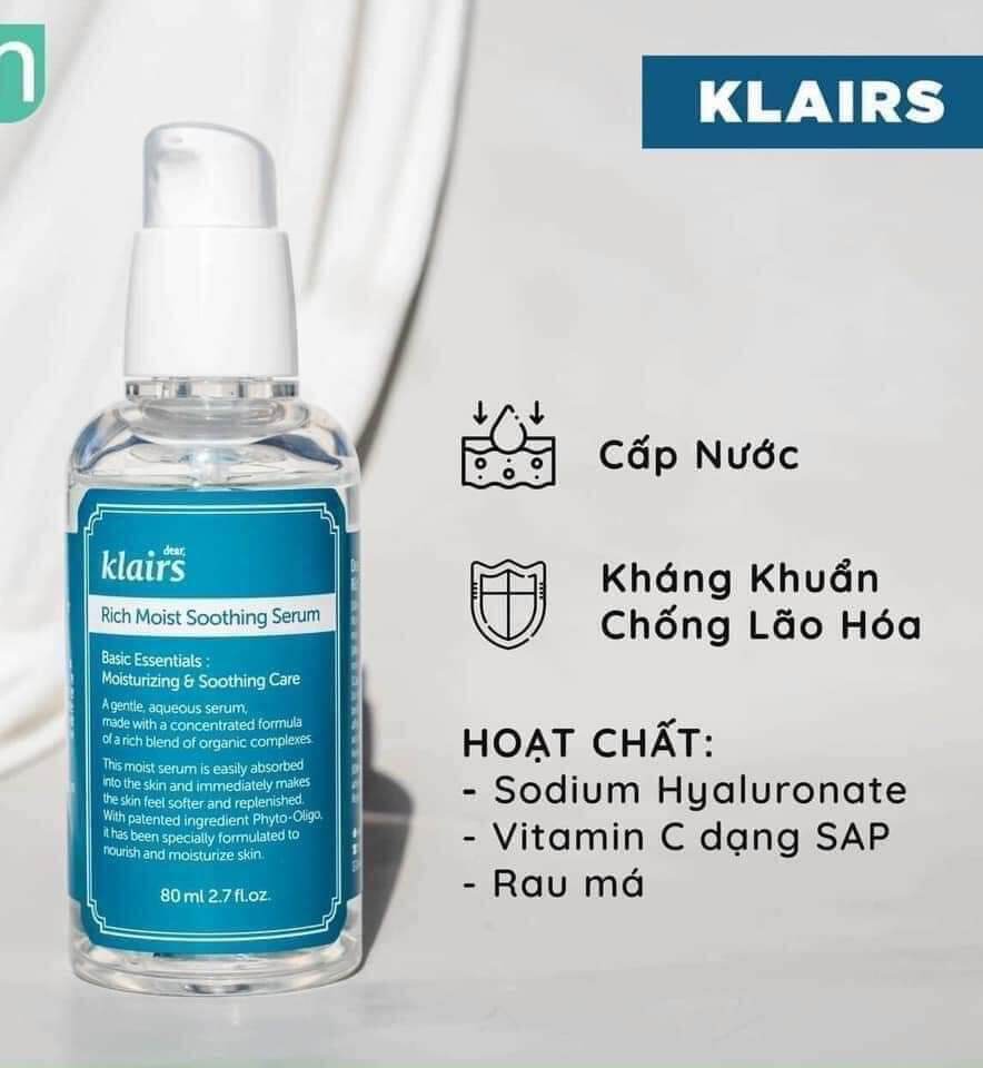 Serum dưỡng ẩm Klairs Rich Moist Soothinig Serum
