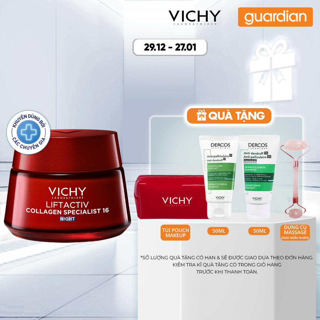  Kem Dưỡng Ban Đêm Vichy Liftactiv Collagen Specialist 16  Hỗ Trợ Cải Thiện 16 Dấu Hiệu Lão Hóa  50Ml 