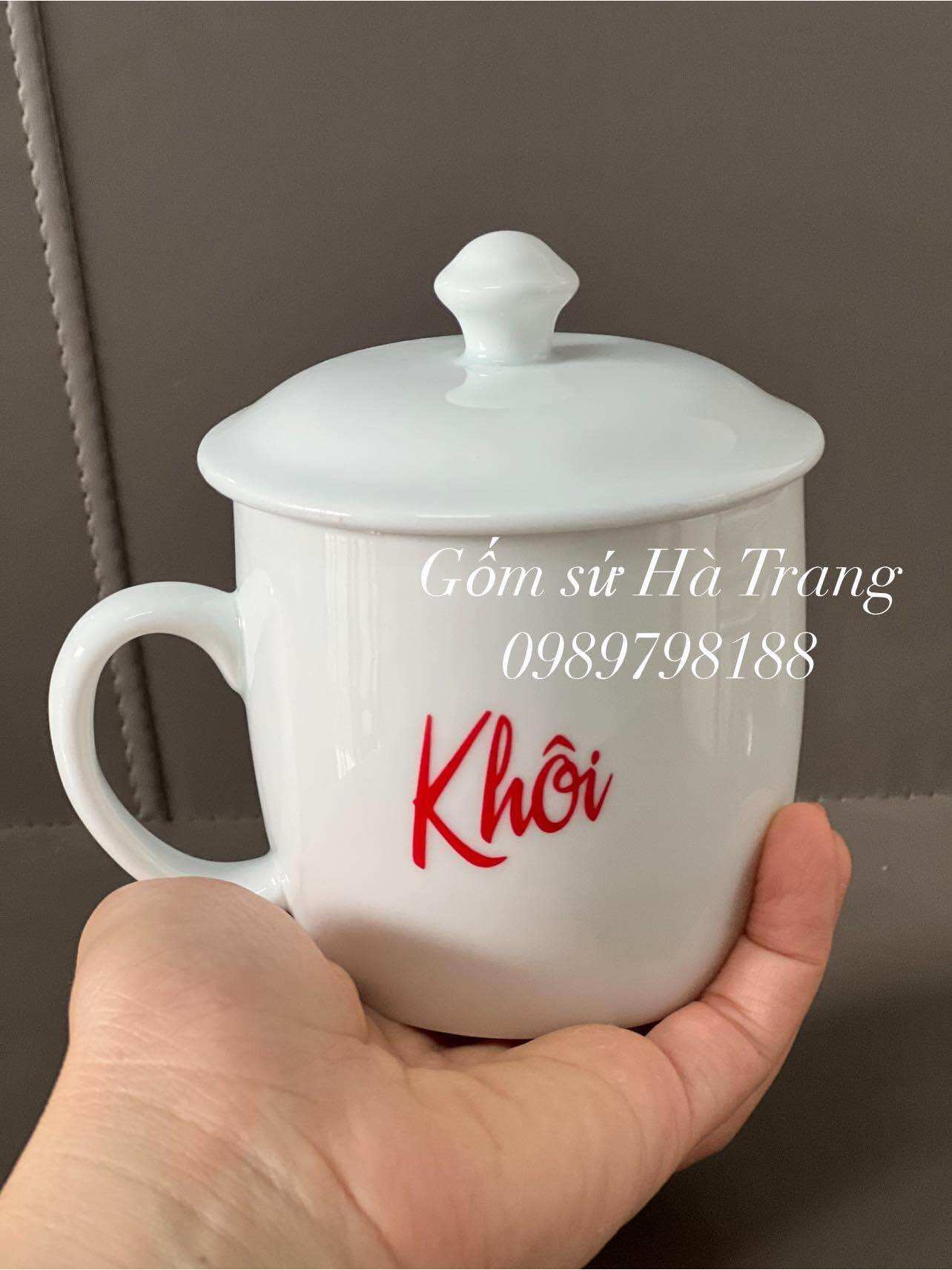 Cốc in tên gốm sứ Bát Tràng
