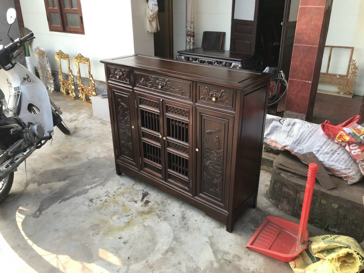 Tủ đựng giày dép gỗ gụ 117x37 cao 97cm